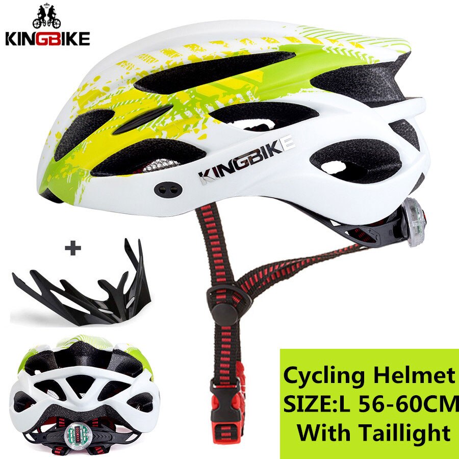 KINGBIKE Cycling MTB Road Helmet Bicycle Women Men Integrally-molded Ultralight Helmet Cycling Helmet Light pc capacete ciclismo: J-675-green / L