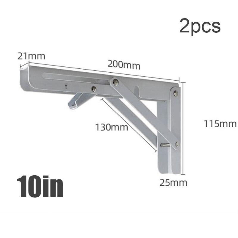2 Stuks Decoratieve Muur Gemonteerde Plank Driehoek Vouwen Rvs Opvouwbaar: A6