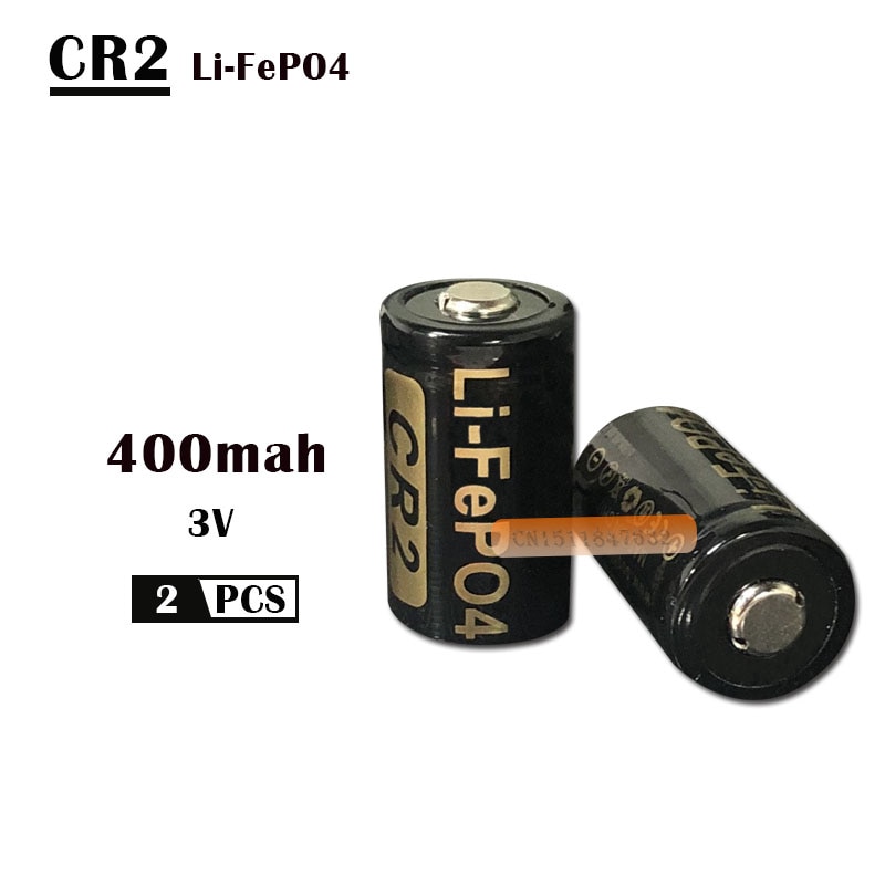 2 teile/los 400mAh CR2 batterie 3v LiFePO4 Akku 15266 CR2 bateria w/batterie schutzhülle Kasten