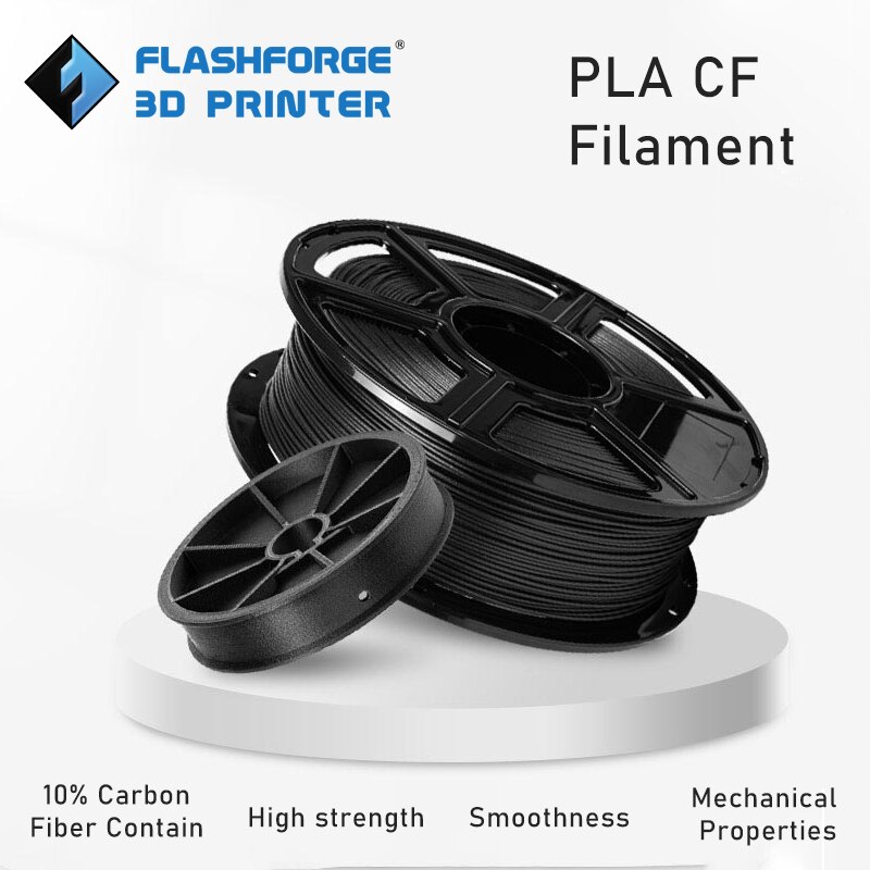 Flashforge PLA CF Filament 1KG Spool 10% Carbon Fiber Contain 3D Printer Filament 1.75mm Black Color