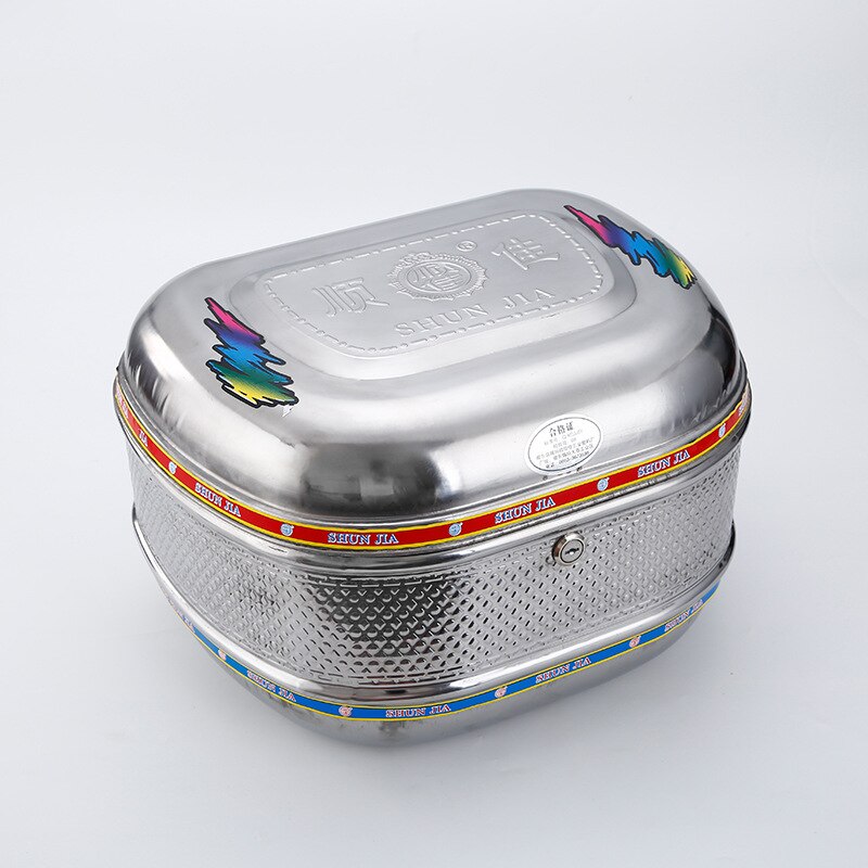 Stainless steel motorcycle trunk, electric vehicle trunk, thick screw fixed motorcycle trunk motorcycle storage box