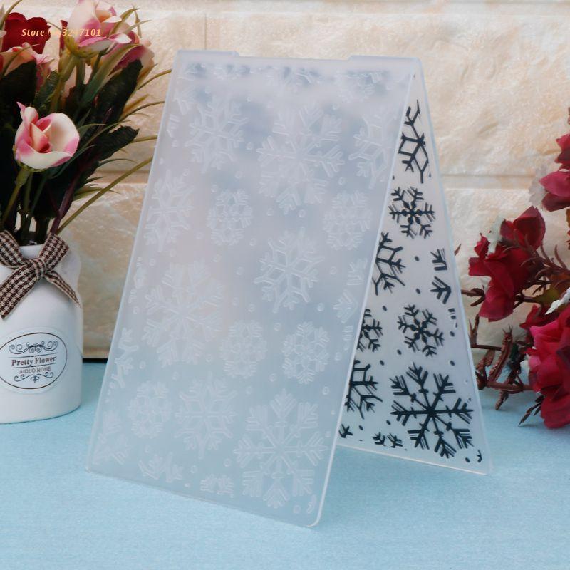 Plantilla de carpeta de plástico en relieve para álbum de recortes DIY, tarjeta de álbum de fotos, papel artesanal, copo de nieve de Navidad,