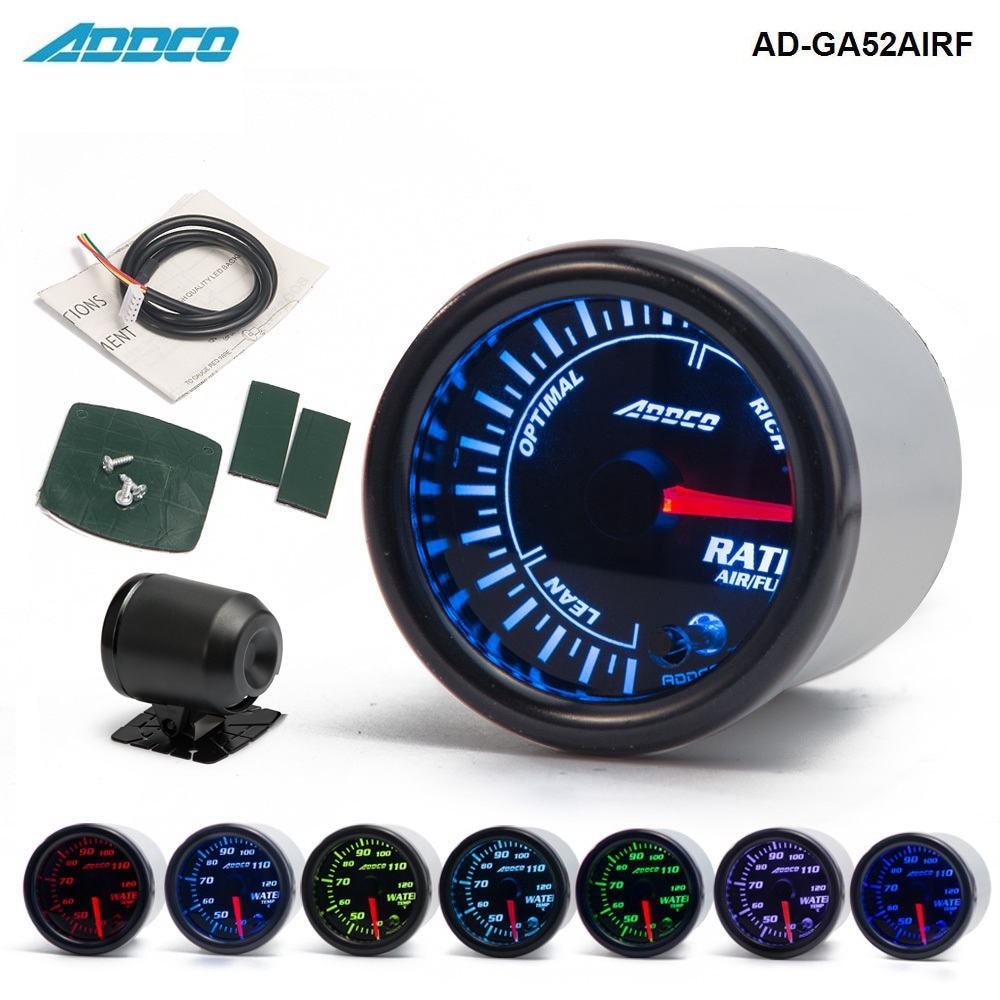 Car Auto 12V 52mm/2&quot; 7 Colors Universal Car Auto Air Fuel Ratio Gauge Meter LED With Holder AD-GA52AIRF