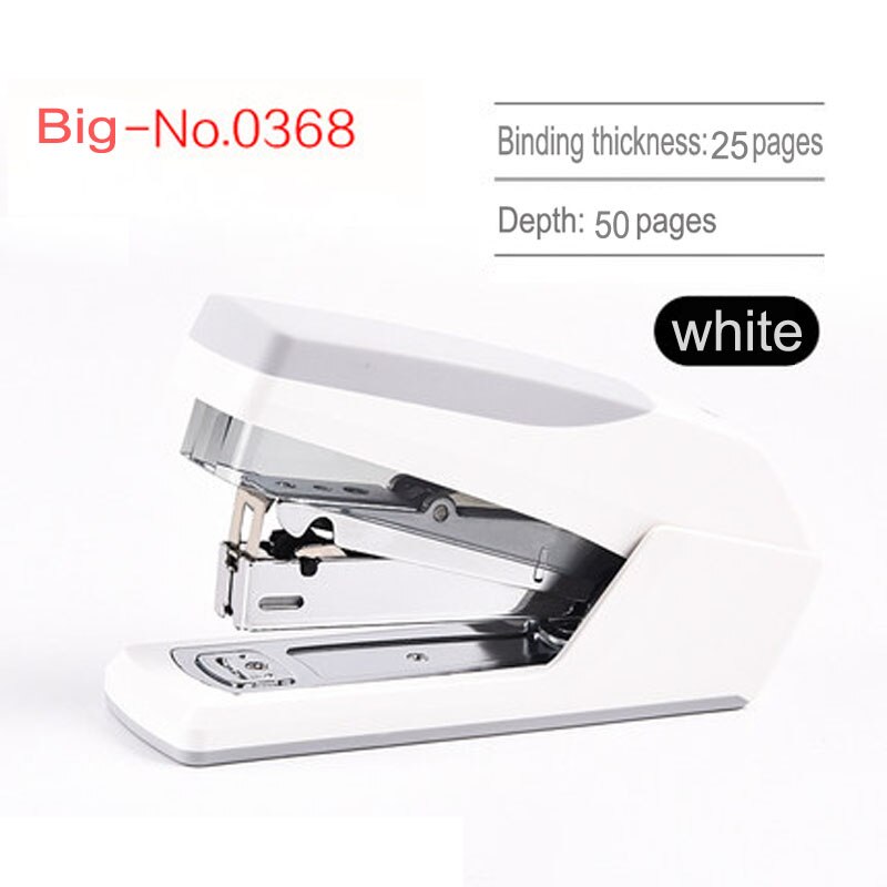 Deli Power-Saving Stapler Office Supplies Student Special Small/Medium/Large stapler standard multi-function practical stapler: Big -NO. 0368 white