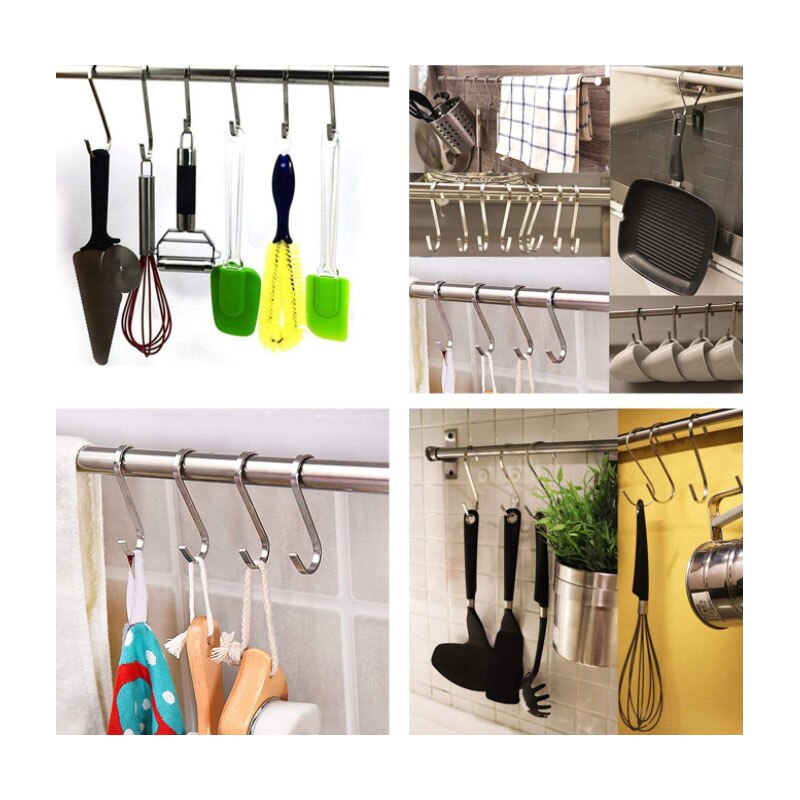 S Haken Zware Massief 304 Roestvrij Staal S Vormige Opknoping Haken, metalen Keuken Pot Pan Hangers Rack Haken-Pack van 20