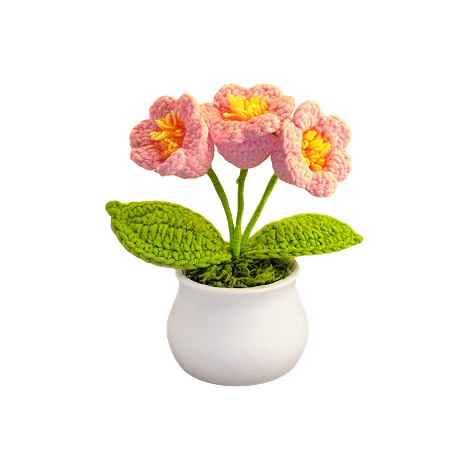 Fiori tutto'uncinetto Simpatico ottavino fiore in vaso Fiori tutto'uncinetto Decorazione della casa per soggiorno telecamera da letto Decorazioni per il desktop Regali di compleanno: Grigio