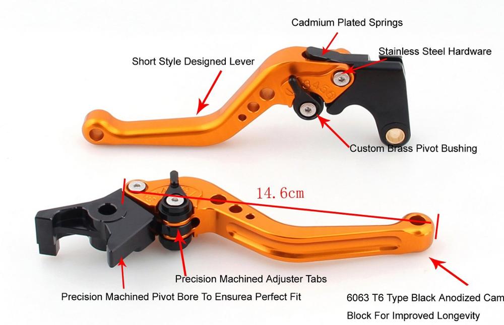 Kort og lang til yamaha yzf 600 r6 2005 2006 yzf 1000 r1 2004 yzfr 6 yzfr 1 motorcykel justerbare cnc bremse koblingshåndtag