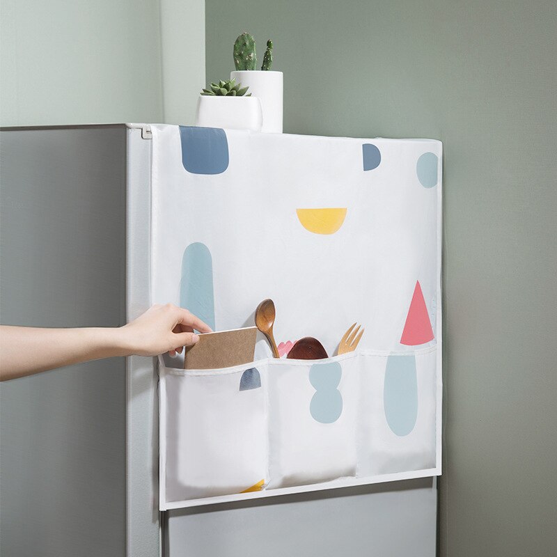 Housse en tissu anti-poussière pour réfrigérateur domestique, sac suspendu étanche pour congélateur, sac de rangement avec sac de rangement, housse anti-poussière pour four à micro-ondes