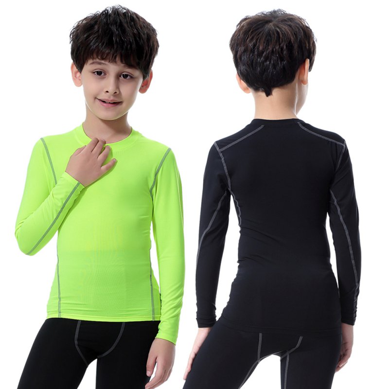 Kids Boys Compression T-shirt Long Sleeve Tops Stretch Quick Dry Shirts Gym Fitness Running Hiking Camping Tees