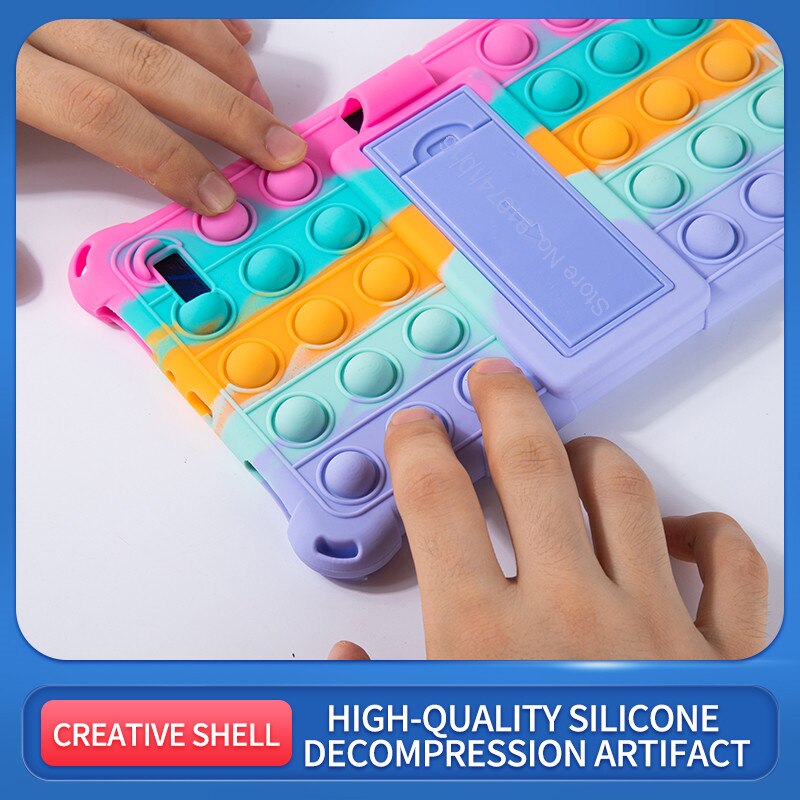 For Samsung Galaxy Tab A 8.0 T290 T295 T297 Case Soft Push Bubble Silicon Kids Tablet Cover for SM-T290 SM-T295 Kickstand Case