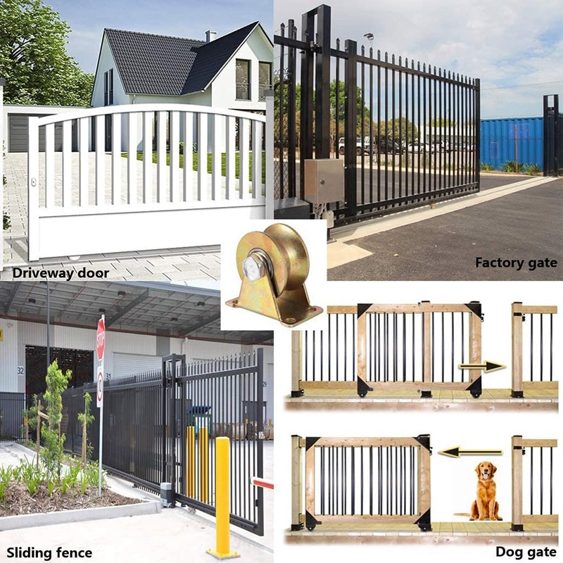 4 stk. 2 tommer u-type rillehjul kraftig hjul til omvendt spor rullende port industrielle maskiner wire reb rail