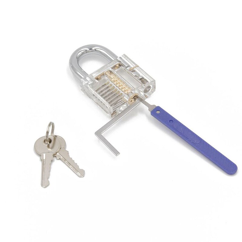 17Pcs 2 Sloten Slotenmaker Tool Kit Slotenmaker Gereedschap Ontgrendelen Lock Pick Set Praktijk Key Extractor Hangslot Tool Kits Met zak Doos