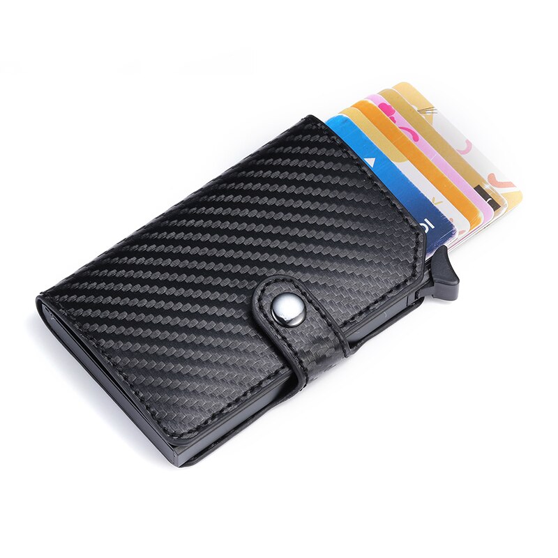 Zovyvol Rfid Anti-Diefstal Metalen Aluminium Portemonnee Minimalistische Bank Kaarthouder Mini Mannen En Vrouwen Zwarte Business Credit Card case