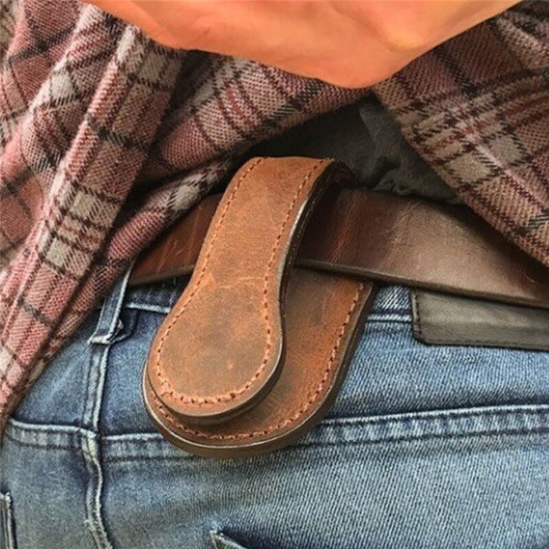 Høj læder lille møntpung mænd bærbar vintage bælte pung til mænd 3 farve