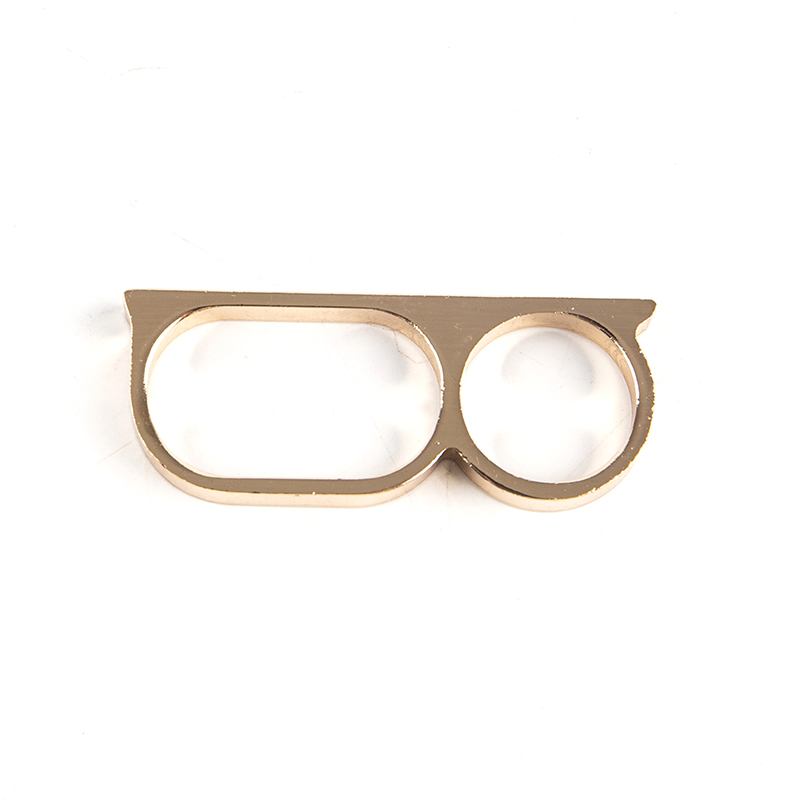 1PCS Persönlichkeit Übertreibung Doppel Knuckle Ring Für Männer Zwei Finger Punk Ring: Gold