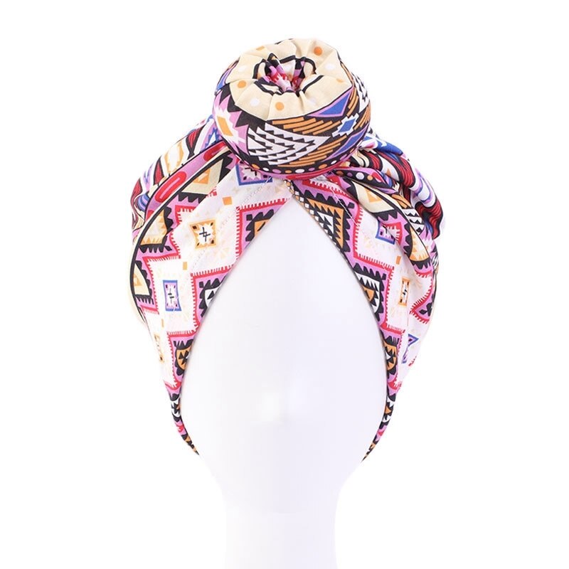 Pannband styling indisk munk hårvård turban mössa chemo dam bomull satin prick huvudskydd motorhuv färgning hårmössa: Stil 2