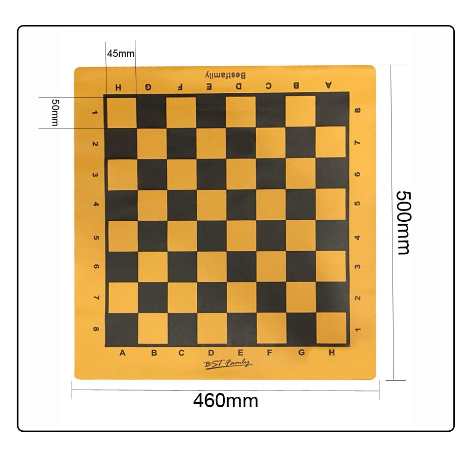 Chess Set King Height 95mm Chess Game PU Leather Fiber Chessboard Light Chessman International Chess BSTFAMLY I104