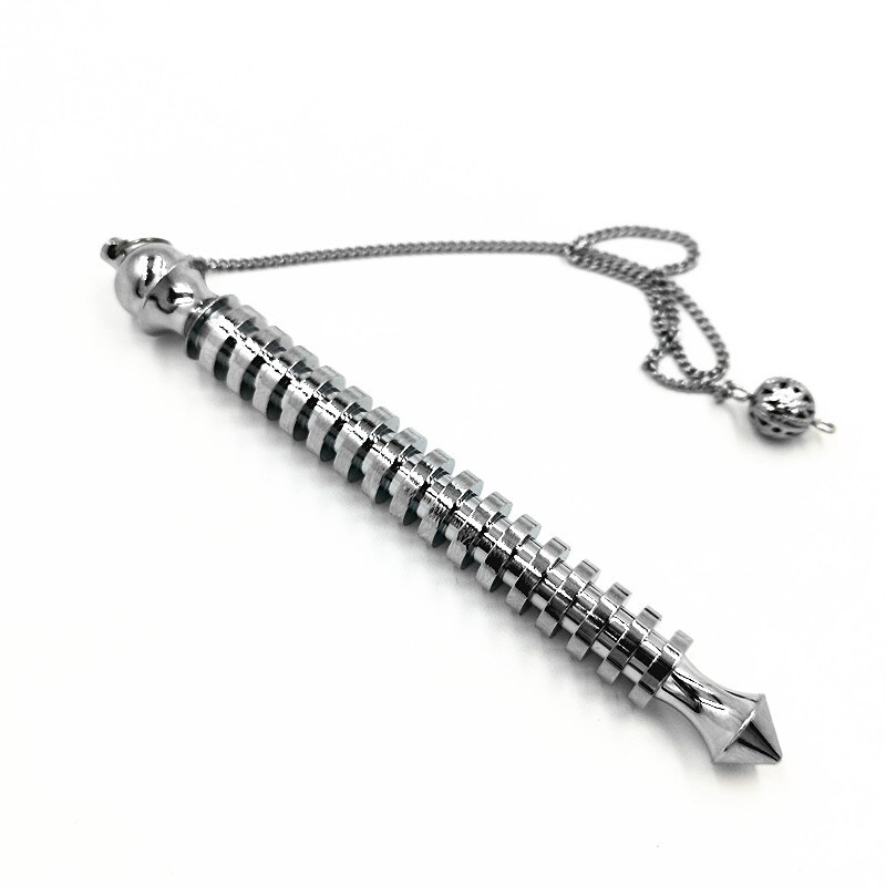 Metalen Charm Pendulum Voor Wichelroedelopen Waarzeggerij Reiki Healing Spirituele Wicca Vrouwen Mannen Amulet Schroef Vorm Pendule Radiestesia: chrome