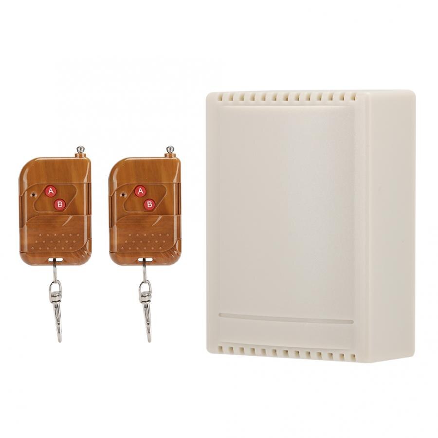 Interrupteur de porte automatique | Interrupteur de télécommande récepteur de 2 canaux avec 2 émetteurs en bois, Kit