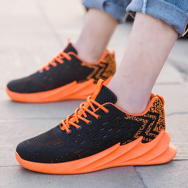 Baskets pour Jogging en maille respirante pour homme, chaussures squelette, collection décontracté, collection à lacets