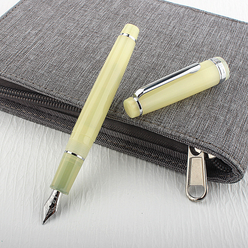 Jinhao 82 pluma estilográfica transparente Clip dorado pluma giratoria Popular EF F M NIB negocios Oficina escuela suministros escritura: Negro / efecto