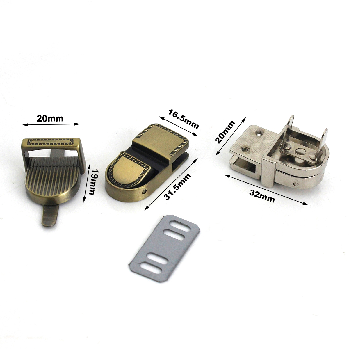 1pcs Metal Style Push Lock Tongue Lock Clasp Closure Parts for Leather Craft Women Bag Handbag Purse Hardware Accessories