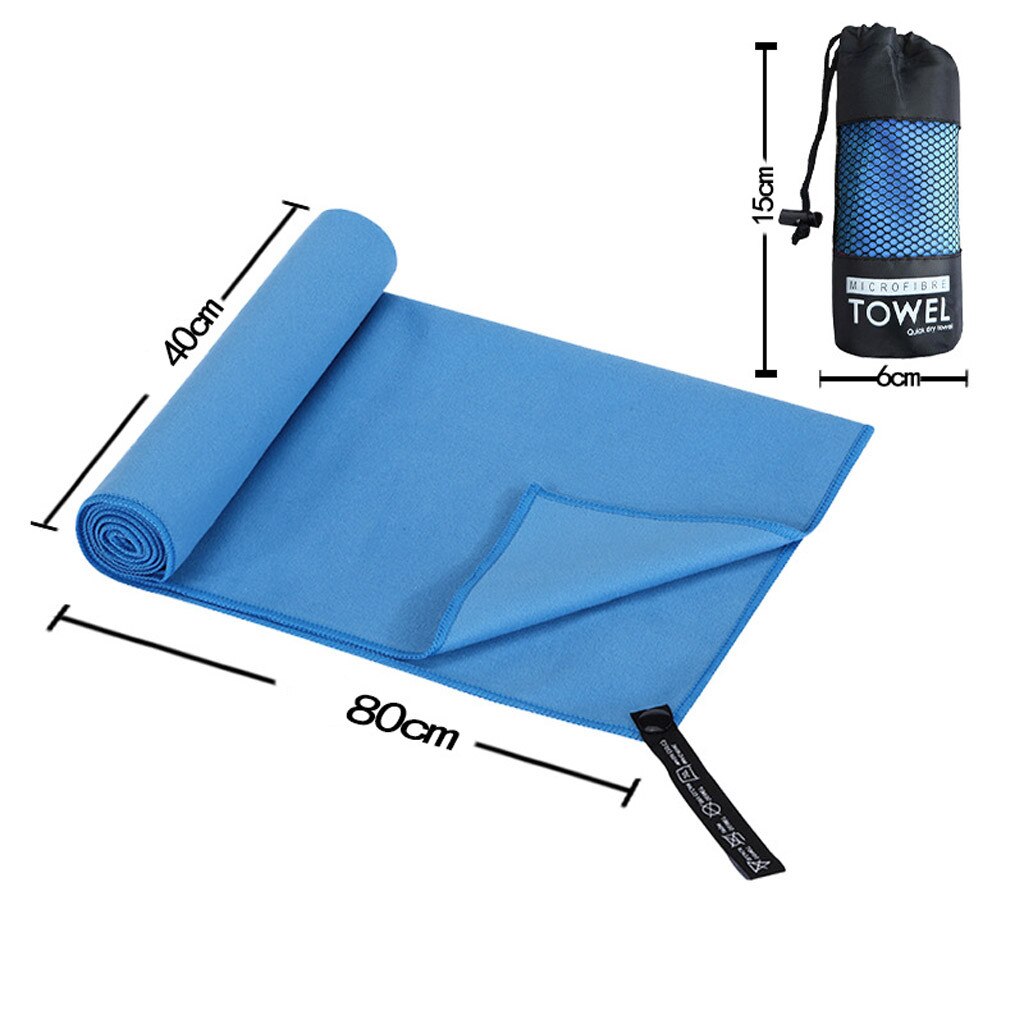 Handdoek Sport Sneldrogende Handdoek Absorberende Dubbelzijdig Fleece Sport Fitness Handdoek Draagbare Zwemmen Badhanddoek # YL5: Blauw