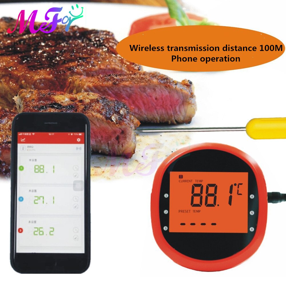 0-250℃ Thermocouple Metal Thermometer Sensor Digital BBQ Wireless Bluetooth Kitchen Oven Food Cooking Grill Meat Thermometer