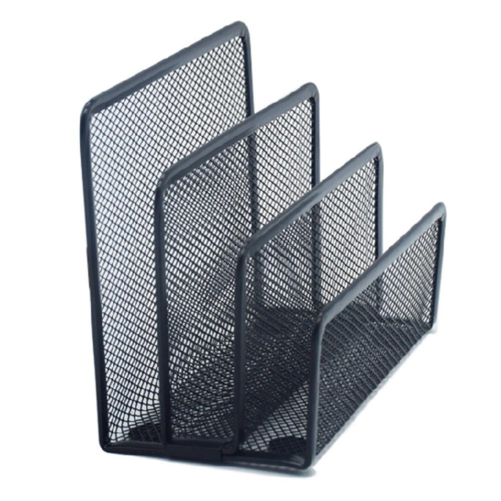 Schwarz Metall Gittergewebe Schreibtisch Organizer Schreibtisch knapp Sorter Post Fach Datei Sekretariat Heimat Buchstützen Buch Halfter 17,5*8,2 cm droppshipping