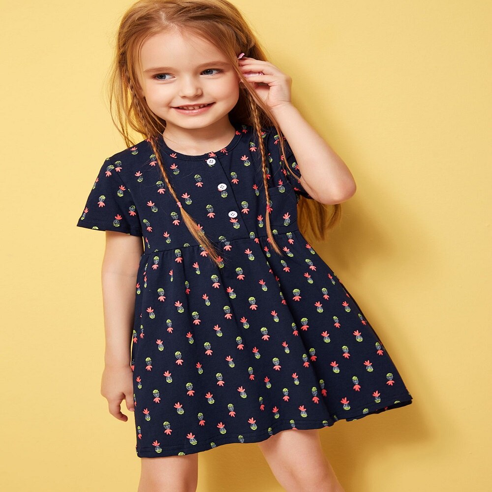 OBiQuzz Kinderen, peuters, baby, meisjes, lente, print, katoen