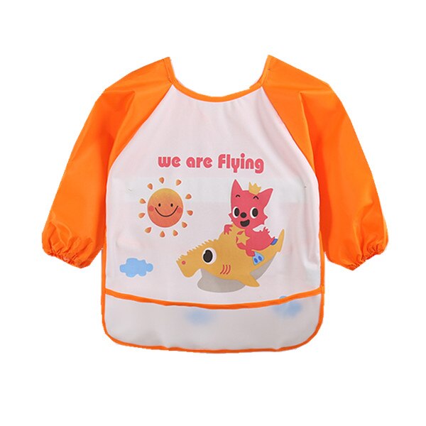 Cartoon Baby Lätzchen Wasserdichte Kleinkinder Long Sleeve Schürze Wasserdichte Kleinkind Fütterung Lätzchen Burp Tücher Kinder Malerei Kleidung: Sun