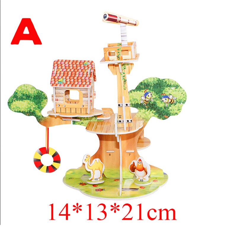 3D Puzzel Diy Bouw Speelgoed Kaart Model Building Sets Veilig Foam Antenne Hut Home Speelgoed voor Kids