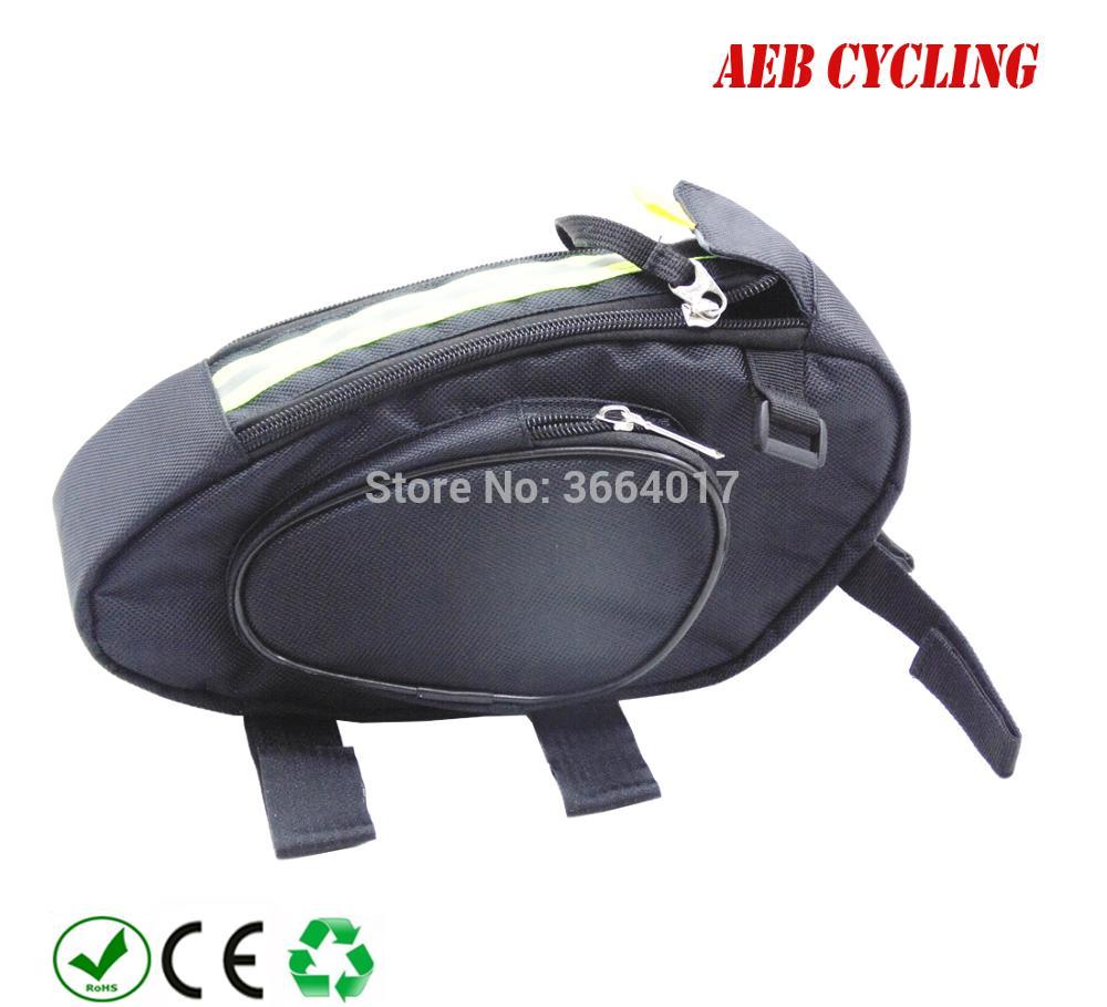 small trianle storage bag seat tube bag for 36V 48V small triangle Li-ion battery with belt for folding bike