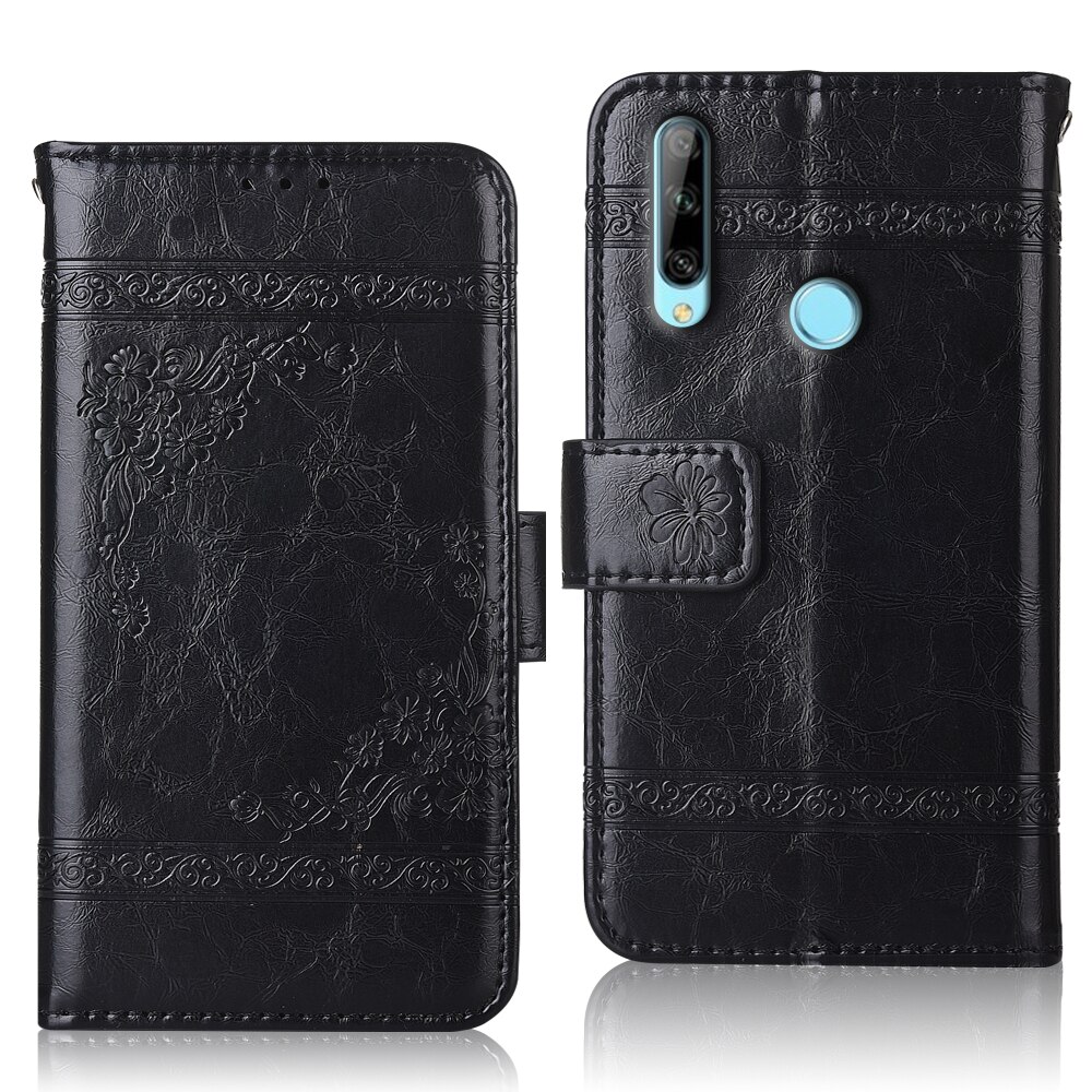 Book Case for On Huawei Honor 20e 20 e Cover Huawei 20e Wallet Leather Case For Huawei Honor 20e Cover Phone Bag: oil-Black