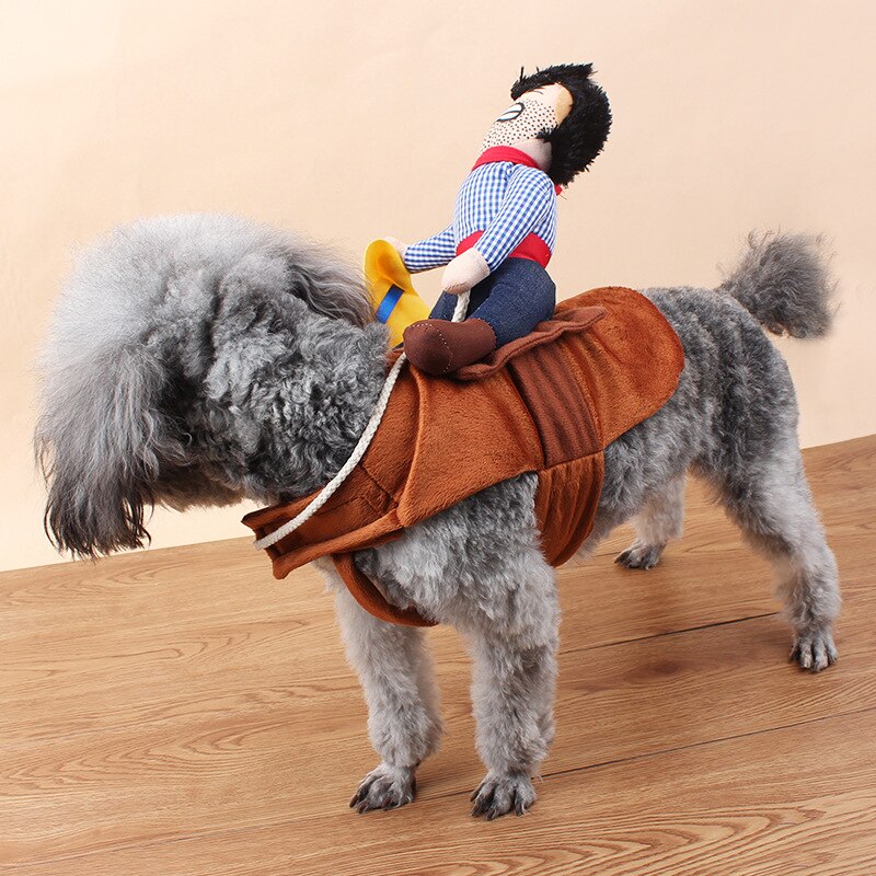 Disfraz divertido para perro, ropa para mascotas, chaqueta de vestir de vaquero para perros pequeños, medianos y grandes, Chihuahua, Yorkshire, caniche, S-XL, novedad de