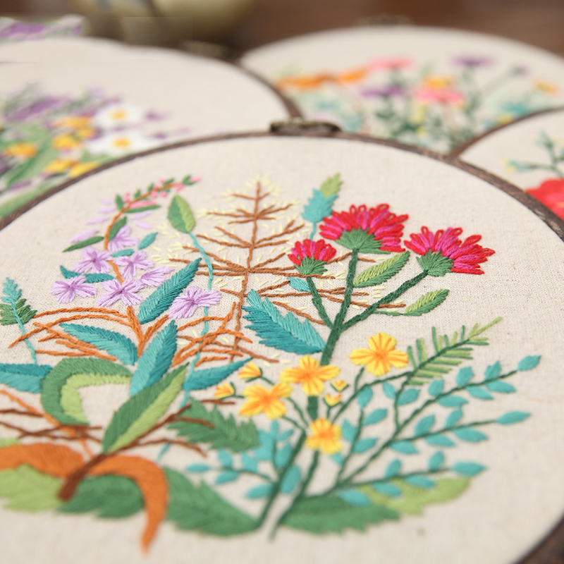 DIY 3D Ribbons Embroidery for Beginner Needlework Practice Kits Cross Stitch Wall Painting Art Home Decoration Meet Sets