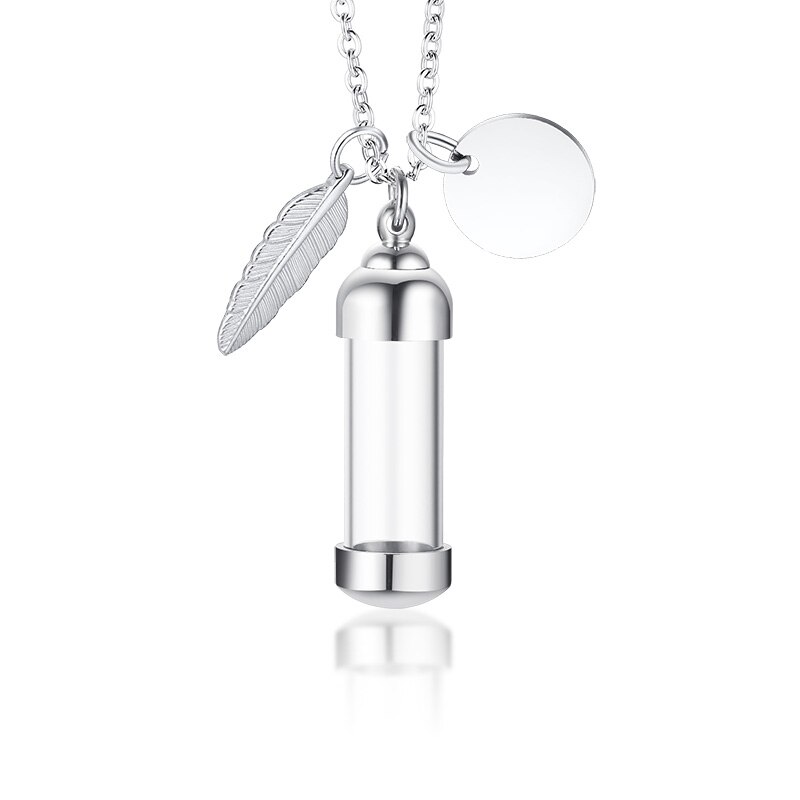 Vnox Tempo di Memoria Clessidra di Vetro Urna Cremazione Collana per Le Ceneri Gioielli Non Si Sbiadice Mai Amore Keepsake Regali con Le Ali Accessori: PN-716S-1