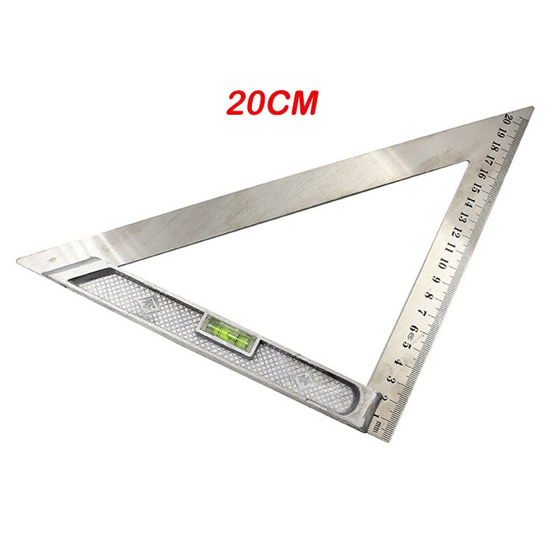 Warmmiki stål linjal trekant linjal horisontal kolonne 15cm/20 cmset firkantet sving linjal trebearbeiding trekant linjaler: 20cm