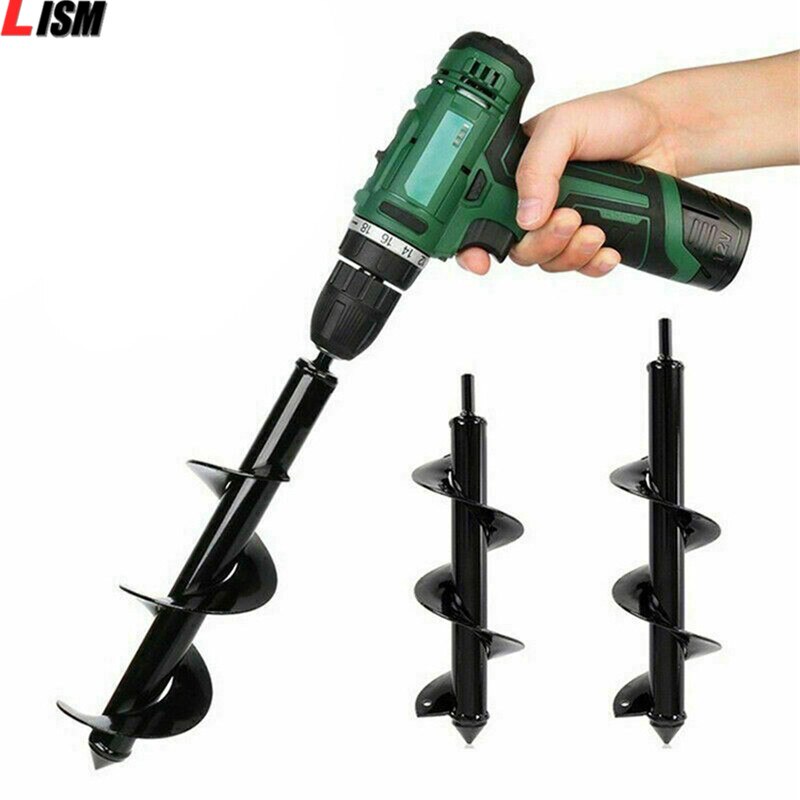 Garden Drill Bit Tool Flower Planter Bulb Shaft Twist Drill Auger Yard Gardening Planting Hole Digger Tool Planter