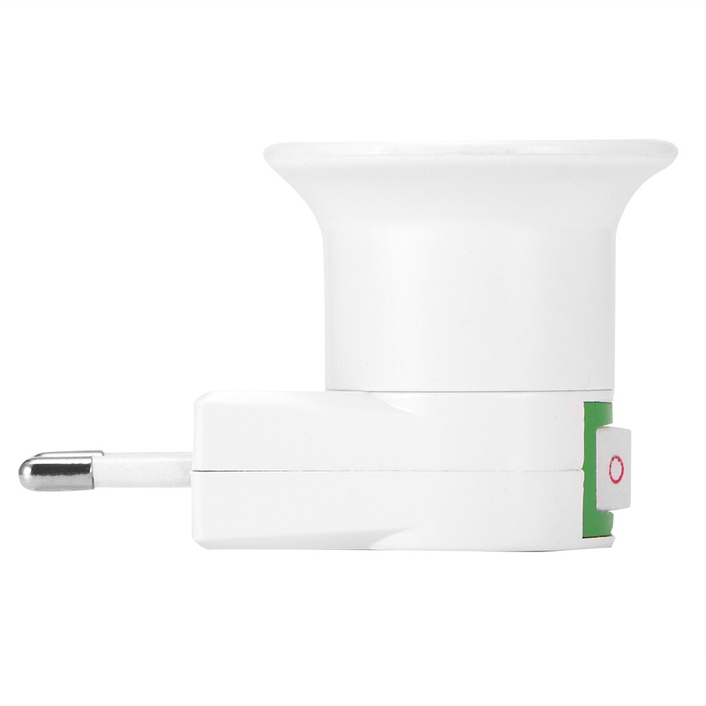 Adaptador de iluminación LED E27 con enchufe a la UE, adaptador de encendido/apagado para lámpara de bombilla, Blanco práctico, , 1 ud.