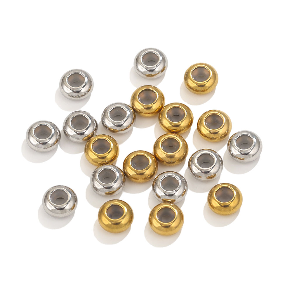 10 Stuks Roestvrij Staal Siliconen Stop Kralen Voor Sieraden Maken Paracord Taille Kraal Siliconen Rubber Aanpassing Kralen Diy Sieraden