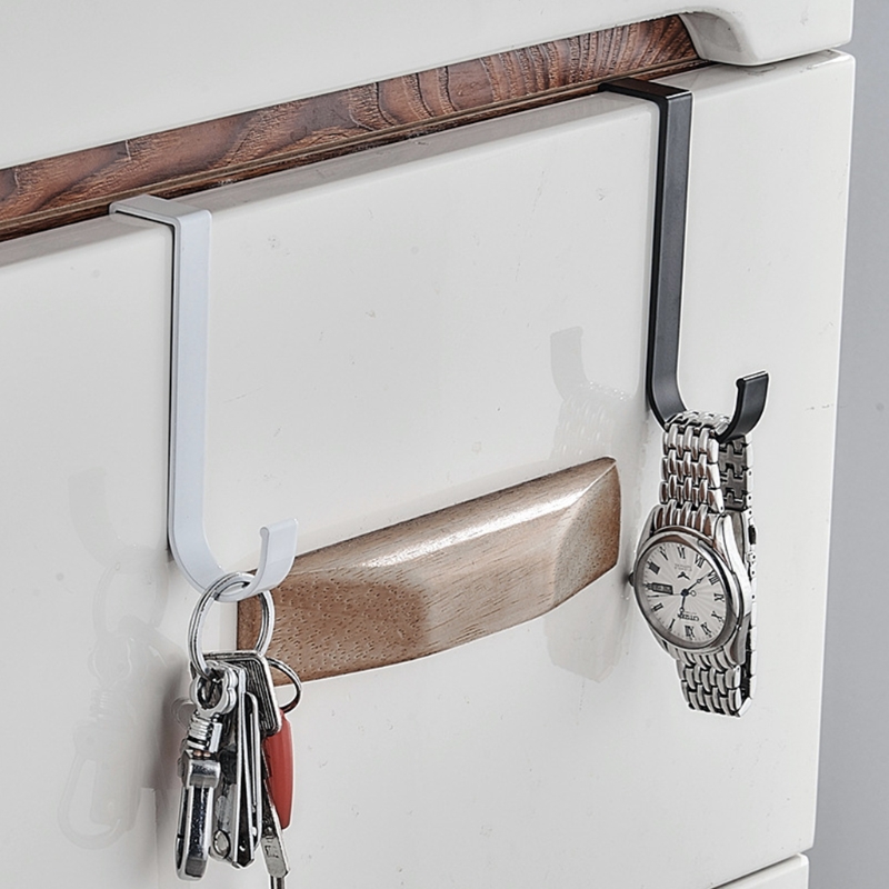 6 Pcs Ruimte Aluminium Douche Deur Haken Kast Haken Handdoek Hanger Sterke Kanteldeur Haken Voor Badkamer Keuken Nail-gratis