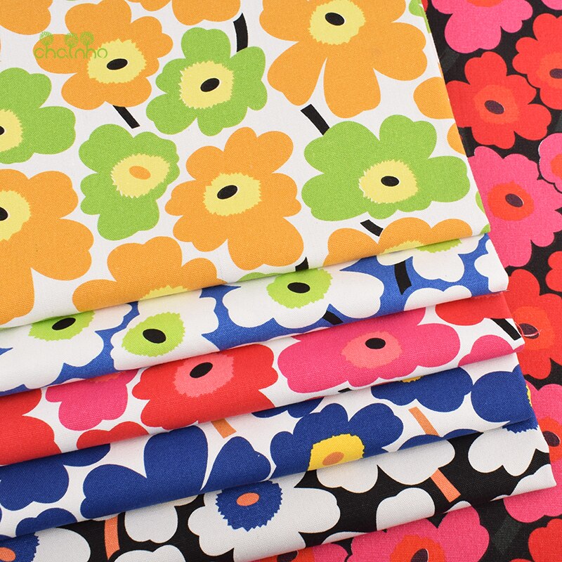 Motifs de fleurs de soleil Six couleurs, tissu en toile de coton, tissu de couture fait main pour sac à rideau de canapé, matériel de décoration de la maison
