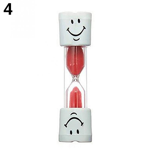 Børn børn tandbørstning timer 3 minutter smilende ansigt sandglas timeglas bruser timeglas sand timer ur sandglas: Rød