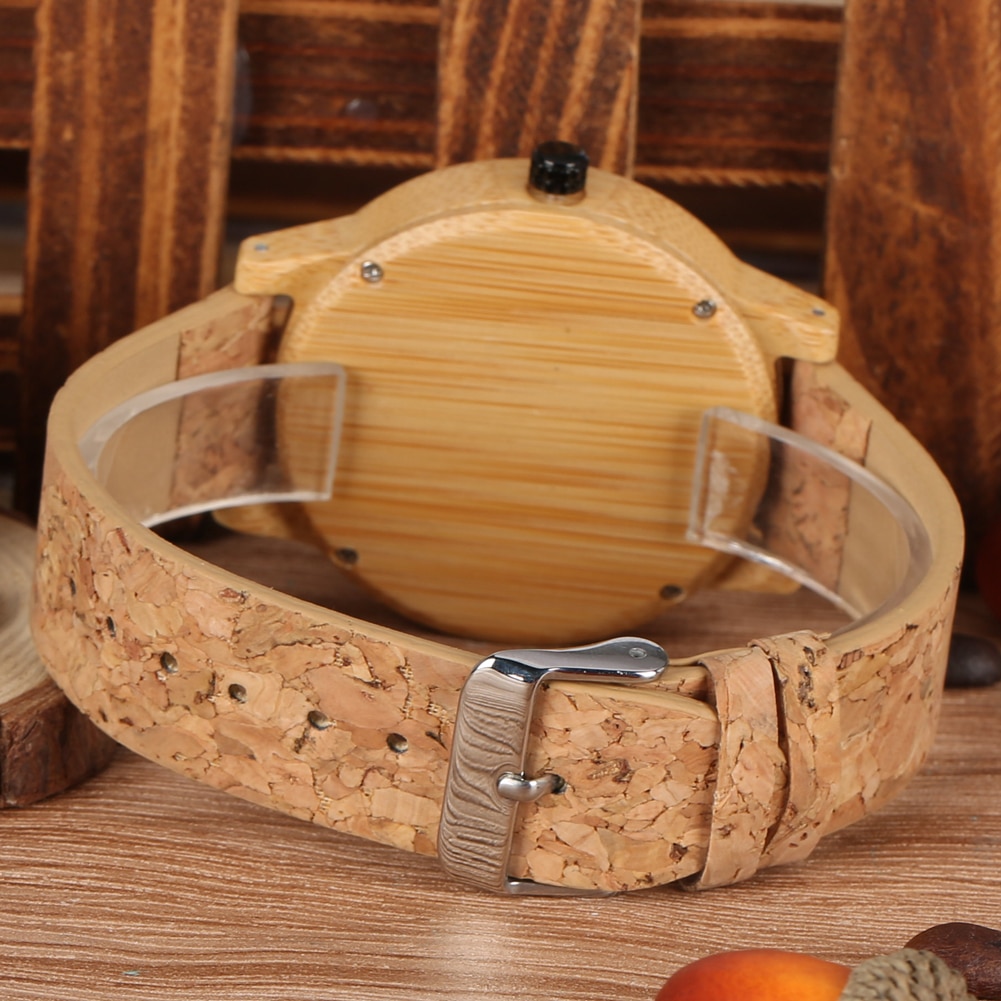 Träklockor för älskare par män klocka kvinnor klocka reloj hombre brunt läderband timmar topp souvenir