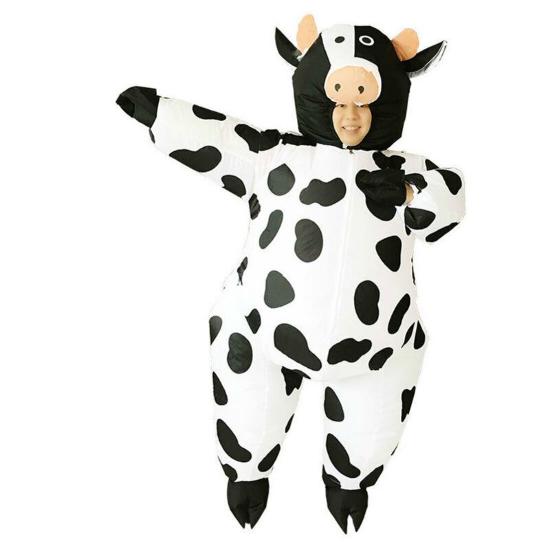 Publicité adulte gonflable vache Costume Animal mascotte Air soufflage déguisement Costume d'halloween Cosplay fête jeu robe pâques Xams