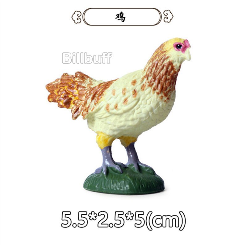 Simulatie Pluimvee Dieren Model Kip Haan Turkije Actiefiguren Vroege Educatief Speelgoed Voor Kinderen Kerst Cadeau: chick figures i