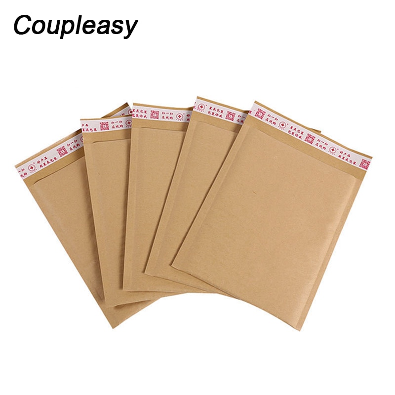 100Pcs Kraft Paper Bubble Bag Flower Printed Bubble Mailer Waterproof Mailing Bag Small Courier Packing Bags