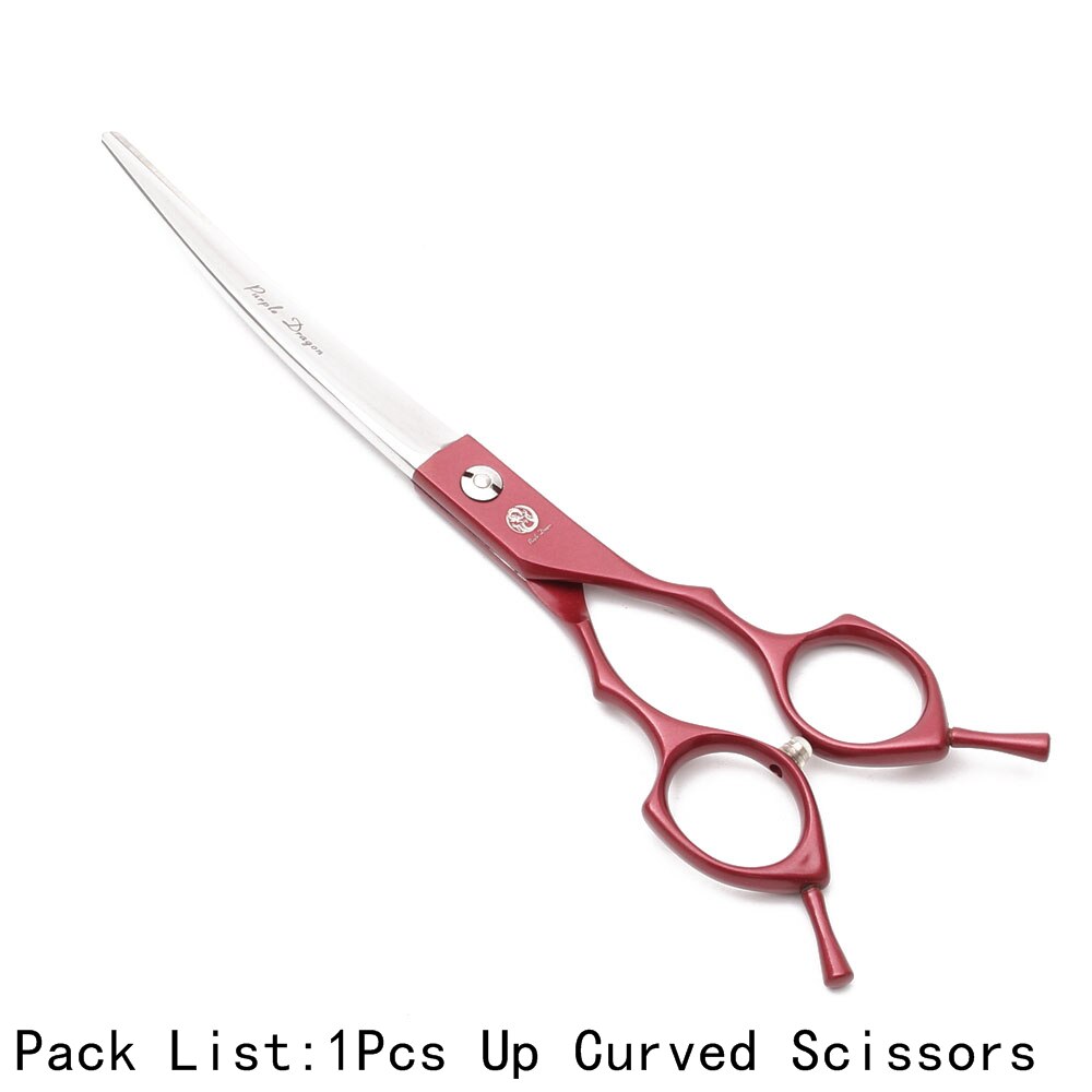 7" Purple Dragon Japanese 440C Up Curved Scissors Grooming Scissors Pet Scissors Bend Up Shears Animal Shears Z4009: Z4009 Hong UC 7N