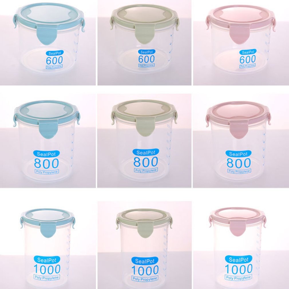 Multi-functional Clear Plastic Sealed Cans Storage Tank Kitchen Dry Food Containers Home Food Grain Storage Jar